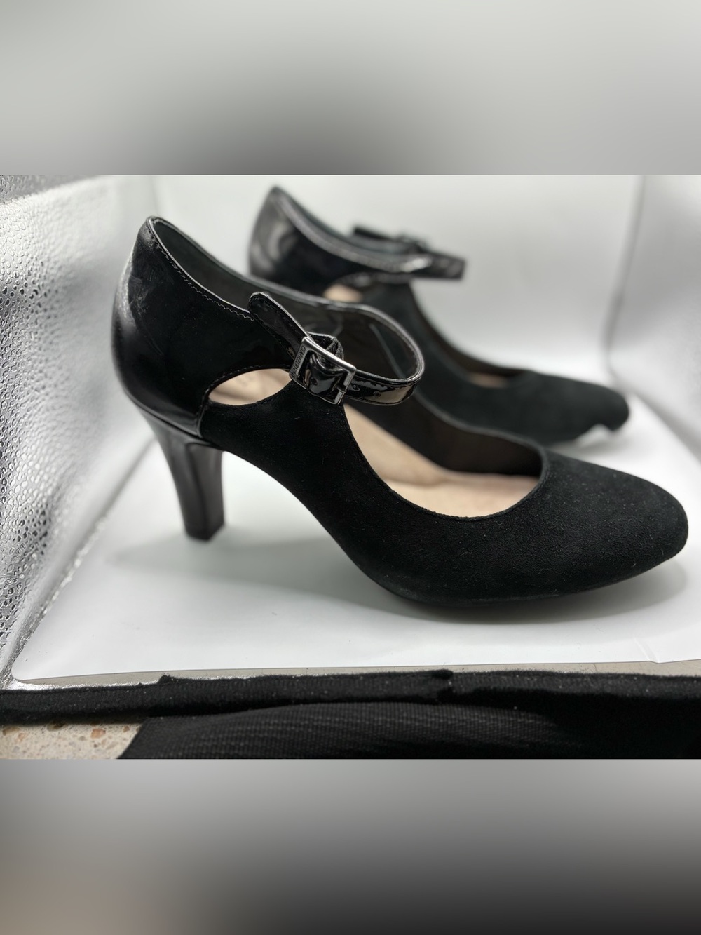 Giani Bernini Velmahl Mary Jane Heels Black Memory Foam Pumps Women’s 5.5M NWOB
